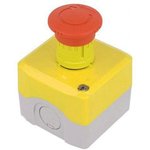 XALK178F, Emergency Off Switch, Enclosure Red / Yellow / Grey, ø22mm, 600V, 2NC