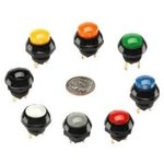 P9-311121, Pushbutton Switches 5A Red Flush Dome N.O. Solder