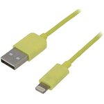 UA0201, Кабель USB 2.0 вилка USB A,вилка Apple Lightning 1м желтый