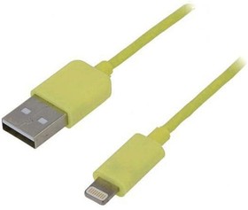 Фото 1/2 UA0201, Кабель USB 2.0 вилка USB A,вилка Apple Lightning 1м желтый