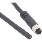 CCA-000-M01R203, Sensor Cables / Actuator Cables M5 4 pos Female straight/blunt 1 mtr