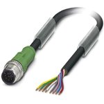 1522503, Male 8 way M12 to Unterminated Sensor Actuator Cable, 3m