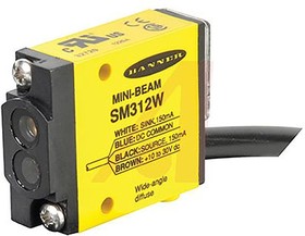SM312W, Photoelectric Sensor Diffuse Maximum of 130 mm Detection Range NPN/PNP
