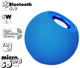 Bluetooth колонка HOCO BS45 Deep Sound BT5.0, 5W, TWS, FM, microSD, шар (синяя)