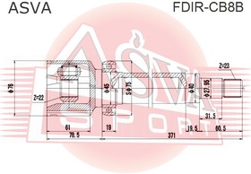 Фото 1/3 ШРУС внутренний R FORD FOCUS II 2004  1,4-1,8 5MT IB5 ASVA FDIR-CB8B