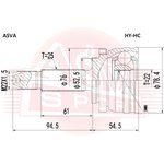 HY-HC, ШРУС НАРУЖНЫЙ 22X52.5X25