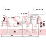 MT-DJA43, ШРУС наружный 33x57x25