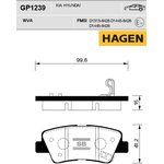 gp1239, Колодки торм.дисковые HAGEN Hyundai Sonata V KIA OPIRUS 06MY R