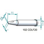 102CDLF20, 0.8 x 2 mm Chisel Soldering Iron Tip for use with i-Tool