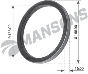 Фото 1/2 100.035, 100.035MNS_сальник ступицы! d158xd188x16mm\ Scania