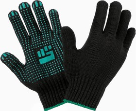 Фото 1/5 Трикотажные перчатки Фабрика перчаток, стандарт, с ПВХ, 7.5 класс, 5 нитей, черные, р.М 5-75-СТ-ЧЕР-(M)