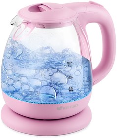 Фото 1/5 Чайник электрический Kitfort КТ-653-2 1л. 1100Вт розовый (корпус: пластик/стекло)