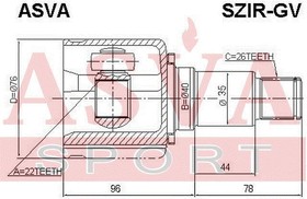 Фото 1/3 SZIRGV, К-кт ШРУСа внутренний SUZUKI GRAND VITARA JB627 2006