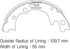 Фото 1/2 Колодки тормозные барабанные SANGSIN BRAKE SA140