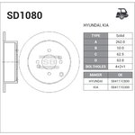 SD1080, диск тормозной задний!\ Hyundai Getz ...