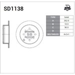 sd1138, Диск тормозной задний HYUNDAI SANTAMO 99- R