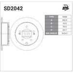 SD2042, диск тормозной задний!\ KIA Soul ...