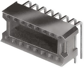 Фото 1/2 10-6823-90, Vertisocket 2.54mm Pitch Right Angle 10 Way, Through Hole Closed Frame IC Dip Socket, 1.5A
