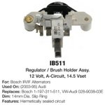 IB511, Реле-регулятор генератора AUDI: (95-04) AUDI: (95-02) VW: (96-98) VW: (96-98)