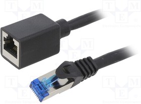 CQX033S, Удлинитель RJ45; S/FTP; 6a; Cu; LSZH; черный; 1м; 26AWG