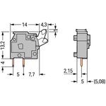 255-746, Stackable PCB terminal block - push-button - 2.5 mm² - Pin spacing ...
