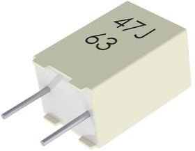 R82DC3470DQ60J, Cap Film 0.47uF 63V PET 5% (7.2 X 3.5 X 7.5mm) Radial Stacked 5mm 105C Automotive Ammo