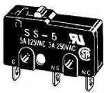 Фото 1/2 SS-5-FT, Switch Snap Action N.O./N.C. SPDT Pin Plunger 5A 250VAC 0.49N Screw Mount Quick Connect
