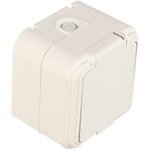 Розетка с заземляющим контактом, пластик АВС, 250В, 16А, IP44, белая ...