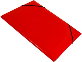 Фото 1/3 Папка на резинке Бюрократ DeLuxe DL510RED A4 пластик кор.30мм 0.7мм красный