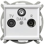 Ospel Sonata Белый Розетка антенная RTV-DATA оконечная, без рамки