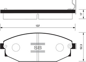 Фото 1/2 Колодки тормозные SANGSIN BRAKE SP1053 /SB000027/ Galloper