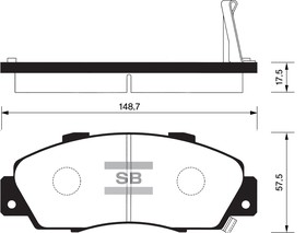 Фото 1/3 SP1076-F, SP1076-FSNS_=351 02 !колодки дисковые п.\ Honda Accord 2.0-3.0 90-03/Civic 1.8 16V 97-01