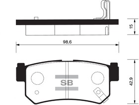 Фото 1/3 SP1151, SP1151SNS_=746 62 !колодки дисковые з.\ Daewoo Rexton, Ssangyong Rexton 3.2i/2.7XDi/2.9D 02