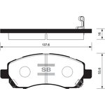 SP1228, Колодки тормозные SUBARU Impreza 92-,Legacy 92-00 SANGSIN BRAKE