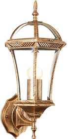 Cадово-парковый светильник PL621 на стену вверх 60W 230V E27 225х205х540мм, черное золото 11617