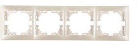 Рамка Мира х4 горизонтальная, жемчужно-белый перламутр, без вставок 701-3000-149