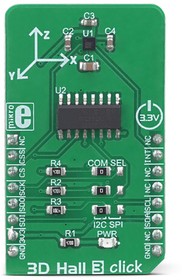 Фото 1/3 MIKROE-3310, 3D Hall 3 Click 3D Magnetic Sensor for LIS2MDL