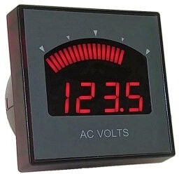 DMR35-ACV2-AC1-R, Digital Panel Meters AC Voltmeter 0-50 to 0-300VAC ranges 100-264VAC powered Red LED Display