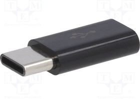 Фото 1/2 A-USB2-CMMF-01, Адаптер; USB 2.0; гнездо USB B micro,вилка USB C; Цвет: черный
