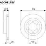 ADC01128V, Диск тормозной вентилируемый | перед |