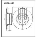 ADC01138V, Диск тормозной вентилируемый | перед |