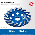 33370-125_z01, ЗУБР Турбо, d 125 мм, сегментная алмазная шлифовальная чашка ...