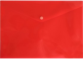 Фото 1/2 Конверт на кнопке Бюрократ DeLuxe DL801RED/1 A4 пластик 0.18мм красный