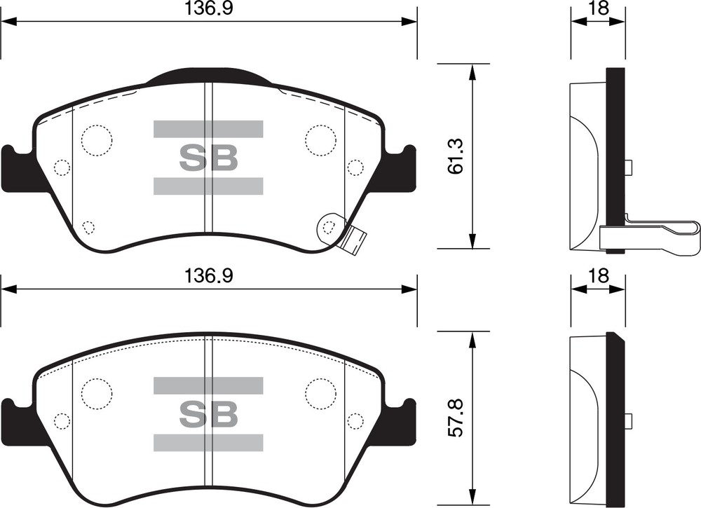 Колодки тормозные (Спереди) Toyota Corolla (E150,E180) 06-19 / Auris 06-16