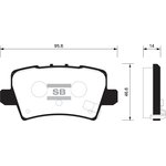 SP1570, Колодки тормозные Honda Civic VIII 06-, IX 12- Задние дисковые SANGSIN BRAKE