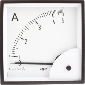 Фото 1/3 D96MIS5A/2-001 SCALED 0/5A, D96SD Analogue Panel Ammeter 0/5A Direct Connected AC, 92mm x 92mm Moving Iron