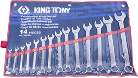 1214SR, KING TONY Набор комбинированных ключей, 5/16"-1-1/4", 14 предметов