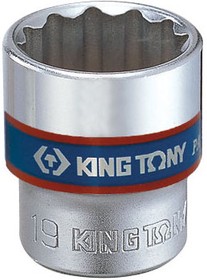 333018M, KING TONY Головка торцевая стандартная двенадцатигранная 3/8", 18 мм