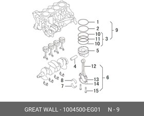1004500-EG01, Кольцо поршневое florid, coolbear