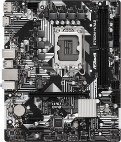 Фото 1/10 Материнская плата ASROCK B760M-H/M.2, LGA1700, B760, 2*DDR5, 4*SATA, 2*M.2, 3*USB 3.2, 2*USB 2.0, Type-C, 1*PCIx16, 2*PCIx1, 1xM.2 (Key E),